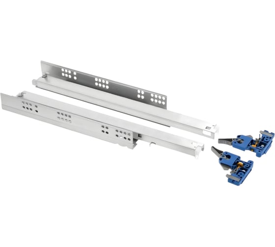 Изображение товара Направляющие скрытого монтажа MODERN SLIDE PRO L-400 с 3D регулировкой полного выдвижения для деревя GTV PB-3D0SHX18-400-PRO