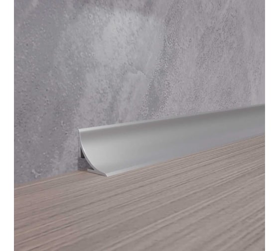 Изображение товара Плинтус алюминиевый РУССКИЙ ПРОФИЛЬ 17 мм, 2.5м, анодированый, серебро матовый 4680427152665