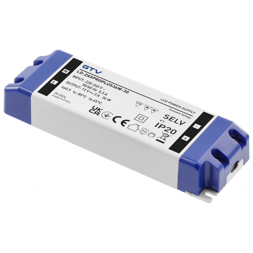 Изображение товара Блок питания для светодиодов GTV LED PRO+ 220/12V 36W IP 20 LD-ZASPROPLUS36W-30