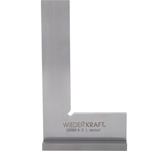 Изображение товара Поверочный угольник WIEDERKRAFT 90 градусов, 160x100x25x5 мм, класс 1 WDK-MR160100