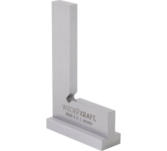 Изображение товара Поверочный угольник WIEDERKRAFT 90 градусов, 60x40x20x5 мм, класс 1 WDK-MR6040