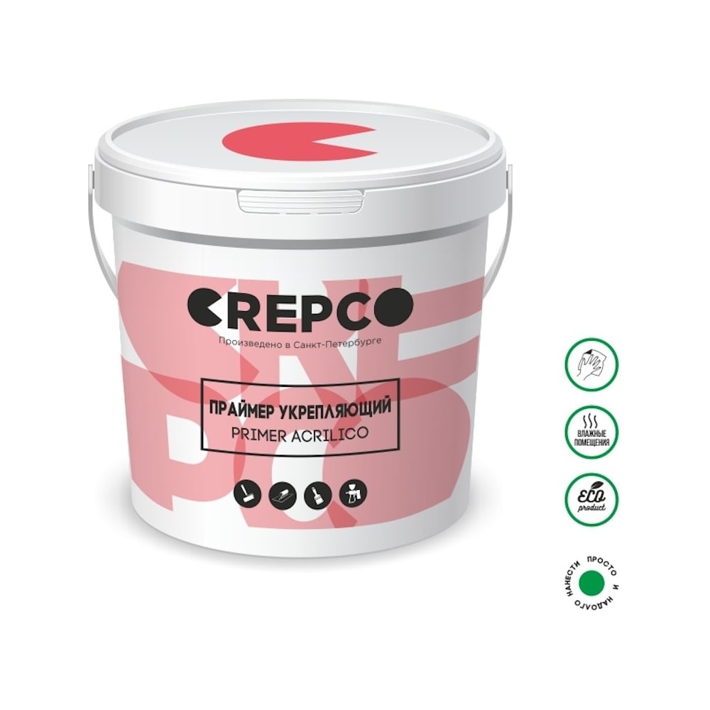 Изображение товара Укрепляющая латексная грунтовка ITALICA PRIMER 10 кг CREPCO для внутренних и наружных работ