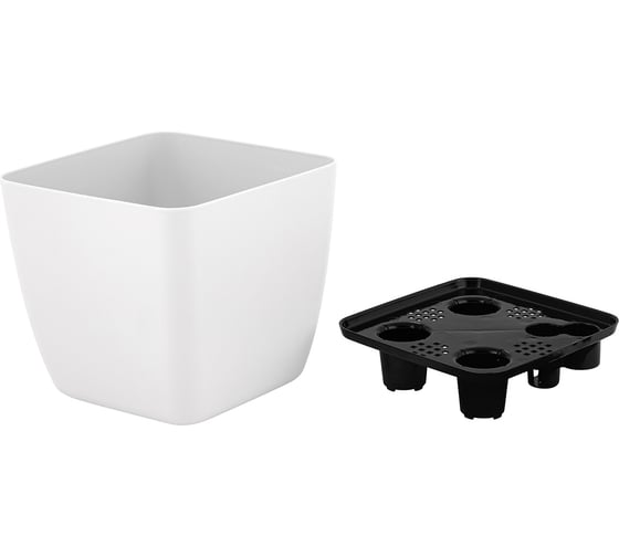 Изображение товара Горшок для цветов Ingreen Vienna, квадратный, 1,5 л, белоснежный жасмин 272742