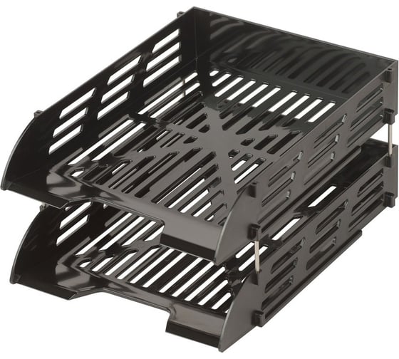 Изображение товара Лоток горизонтальный для бумаг Attache 2шт, на металлических стержнях, черный 1603685