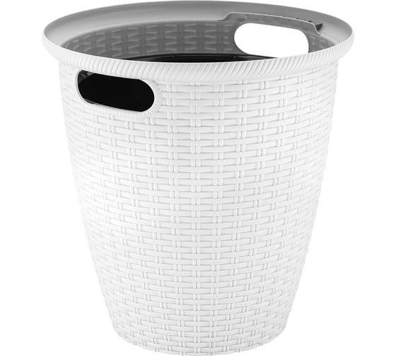 Изображение товара Кашпо напольное Ingreen Rattan с внутренним горшком, 20 л, белоснежный жасмин 272736