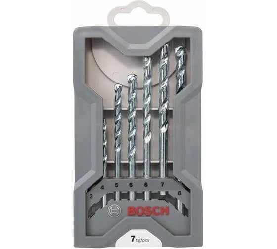Изображение товара Набор сверл по бетону/камню Bosch CYL-1 3, 4, 5, 6, 6, 7, 8 мм 2.607.017.079