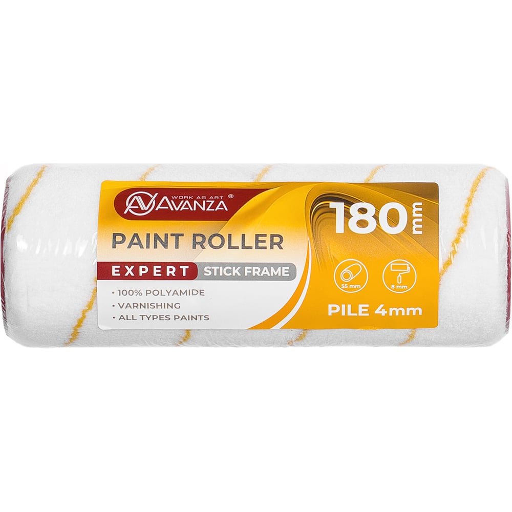 Изображение товара Валик Avanza 100 полиамид 180 мм ворс 4 мм профессиональный малярный