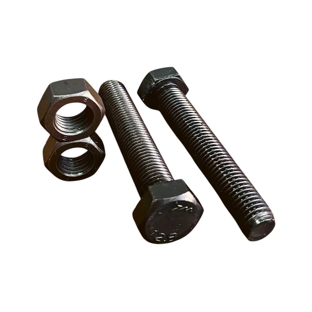 Изображение товара Высокопрочный болт с гайкой 12x70 DIN933 12.9 черный, комплект из 10 штук