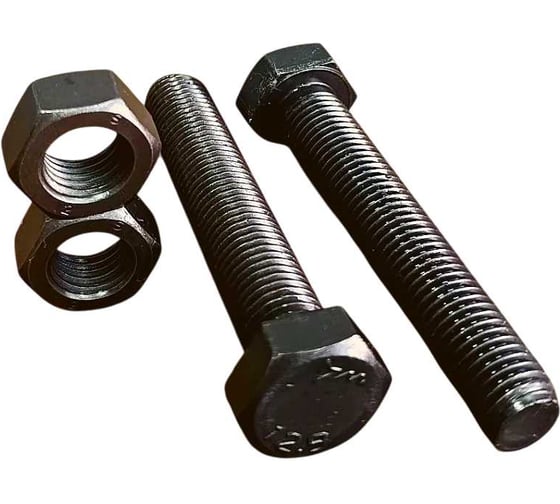 Изображение товара Болт высокопрочный 23 Болта с гайкой, 12x70, DIN933, к.п.12.9, черный, 10 шт П0000027324/г129м125927ф10