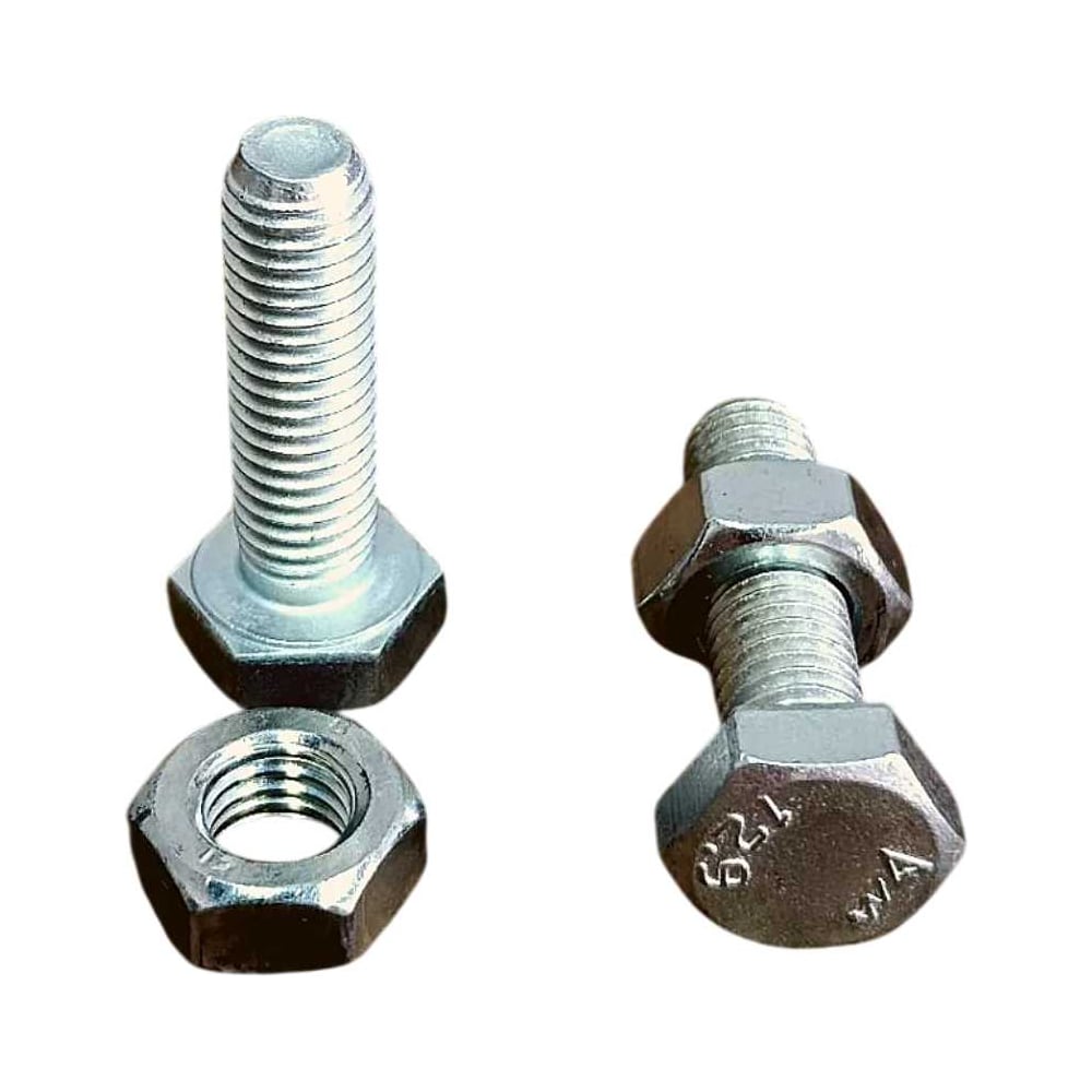 Изображение товара Высокопрочный оцинкованный болт с гайкой DIN 933 10 шт М10 35 мм