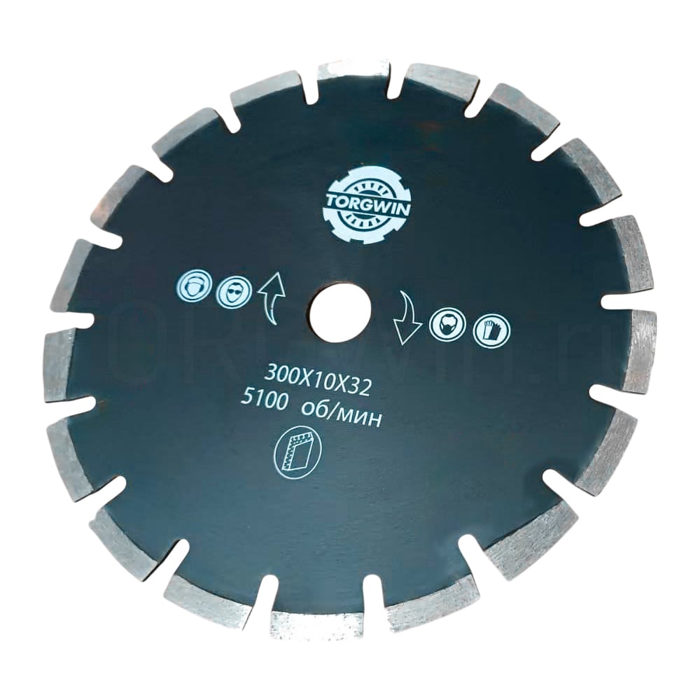 Изображение товара Алмазный диск по асфальту и бетону 300 мм сегментированный TORGWIN 18TT1183594