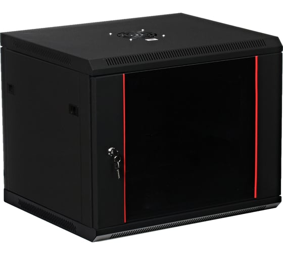 Изображение товара Серверный настенный шкаф W&T 9U 600х500 19 дюймов черный C096050BWTWOF