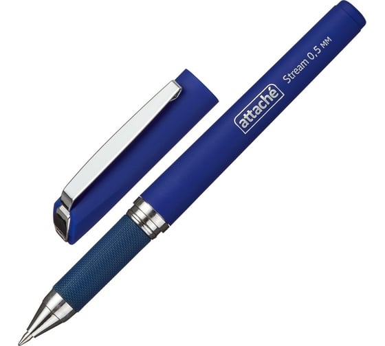 Изображение товара Ручка гелевая Attache неавтоматическая Stream синяя, 0.5мм, нубук. 12шт/уп 1337914