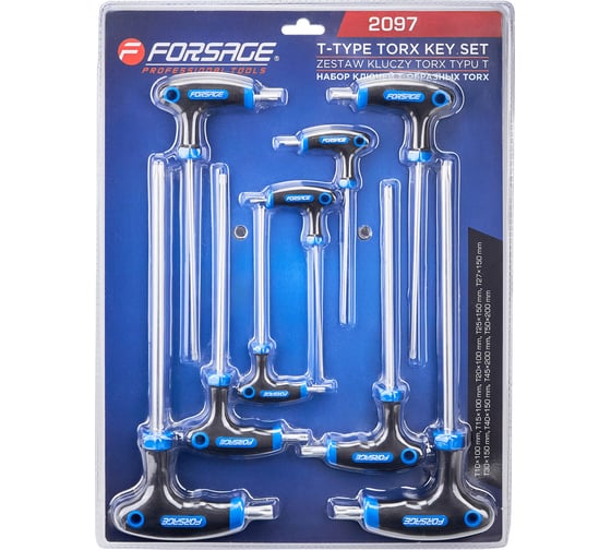 Изображение товара Ключи T-образные Forsage TORX, набор 9 предметов F-2097(65808)