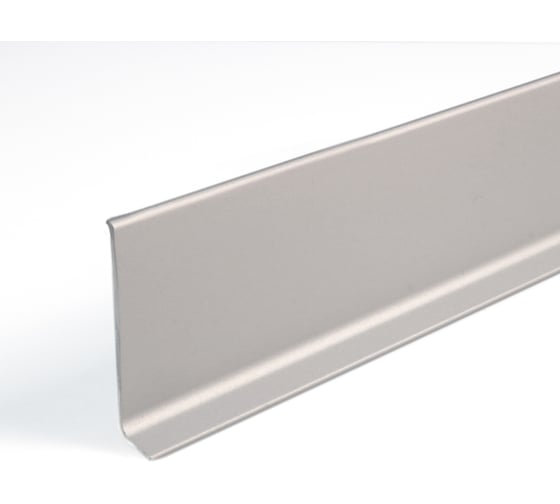 Изображение товара Плинтус алюминиевый РУССКИЙ ПРОФИЛЬ 80 мм 2.5м анодированый, серебро матовый 4620017688716