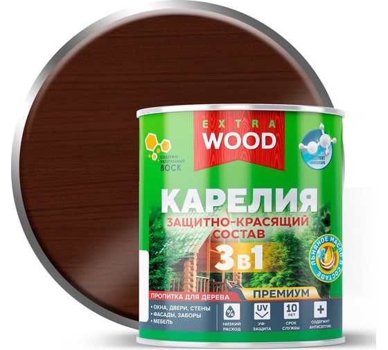 Изображение товара Защитно-красящий состав 3в1 для древесины Farbitex орегон Карелия, 0.75 л, WOOD 4300016709