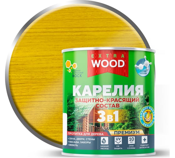 Изображение товара Защитно-красящий состав 3в1 Farbitex для древесины, сосна, Карелия 0.75 л WOOD 4300016713