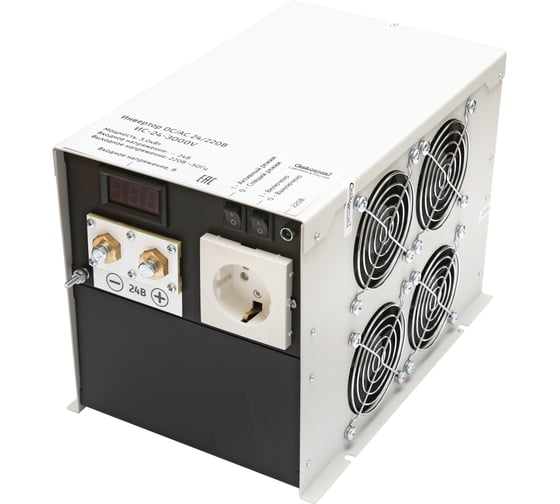 Изображение товара Инвертор СибКонтакт ИС-24-3000Vпреобразователь напряжения DC/AC, 24/220В, 3000Вт ЦБ-00003756