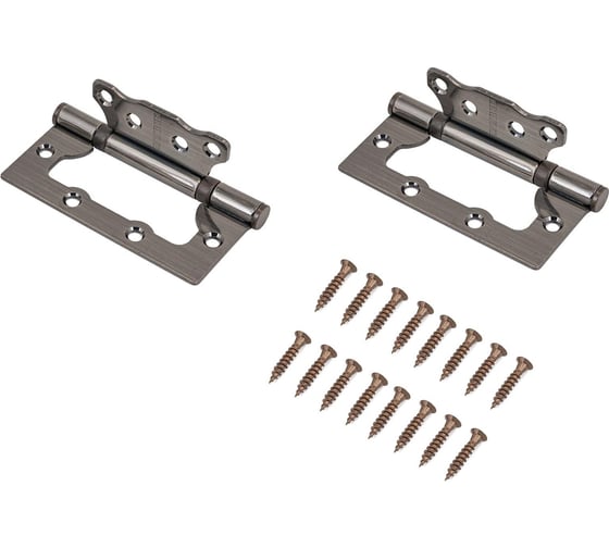 Изображение товара Накладная петля без врезки Аллюр 2BB AB (100х75 мм; 2.5 мм; бронза; 2 шт; коробка) 7652