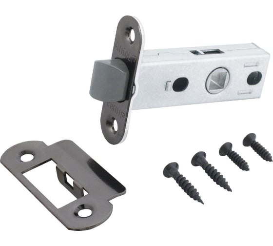 Изображение товара Защелка Аллюр L45-8-PR18 BN (черный никель; пластик; овальная торцевая планка 18 мм; без ручек) 11573