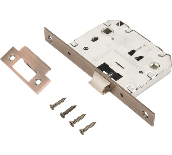 Изображение товара Защелка Аллюр (старая медь; планка 18 мм; без ручек; с фиксатором) 11224