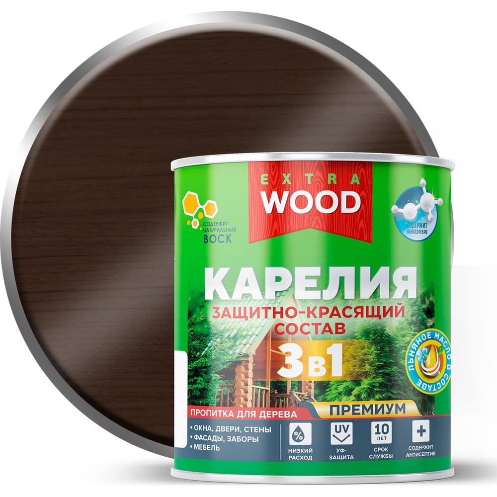 Изображение товара Защитно-красящий состав 3в1 Farbitex для древесины палисандр 0.75 л