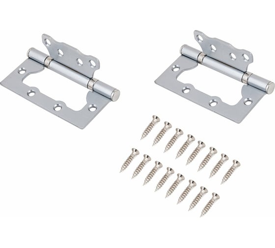 Изображение товара Накладная петля без врезки Аллюр 2BB SCP (100х75 мм; 2.5 мм; матовый хром; 2 шт; коробка) 7562