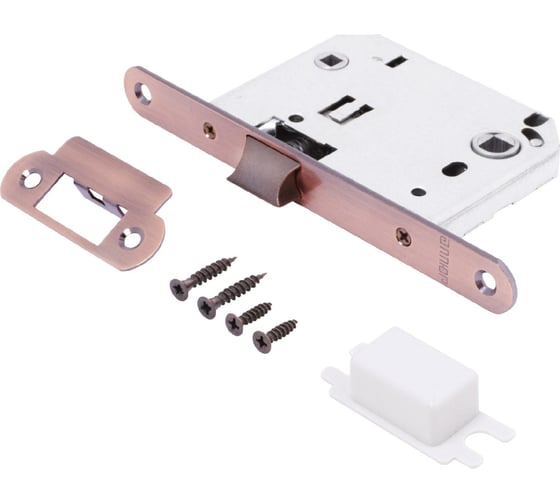 Изображение товара Защелка Аллюр L7050R AC (старая медь; овальная планка 18 мм; без ручек; с фиксатором) 11566
