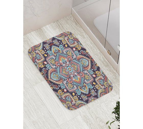 Изображение товара Коврик противоскользящий JoyArty "Цветочный орнамент" для ванной, сауны, бассейна, bath_33877