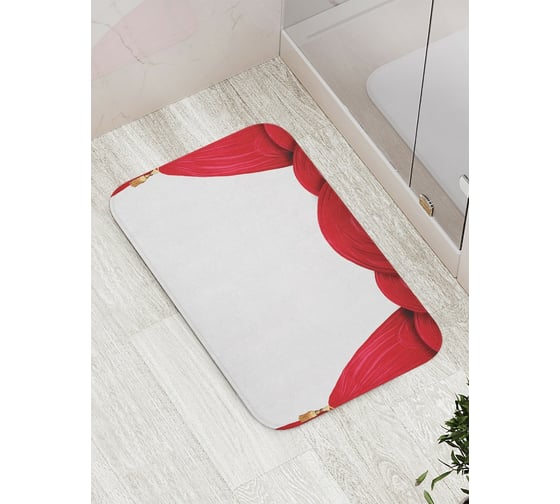 Изображение товара Коврик противоскользящий JoyArty "Красные шторы" для ванной, сауны, бассейна, bath_7566