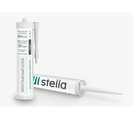 Изображение товара Монтажный клей универсальный STELLA белый, 100 кг на м.кв, 12 шт. в упак ЦБ-00013212