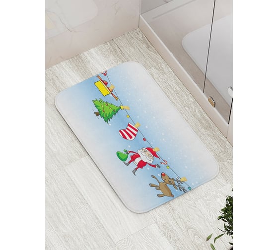 Изображение товара Коврик противоскользящий JoyArty "Новогодняя сушилка" для ванной, сауны, бассейна, bath_78077