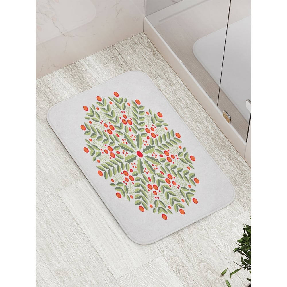 Противоскользящий коврик для ванной, сауны, бассейна JOYARTY новогодний елочный шар с фреской