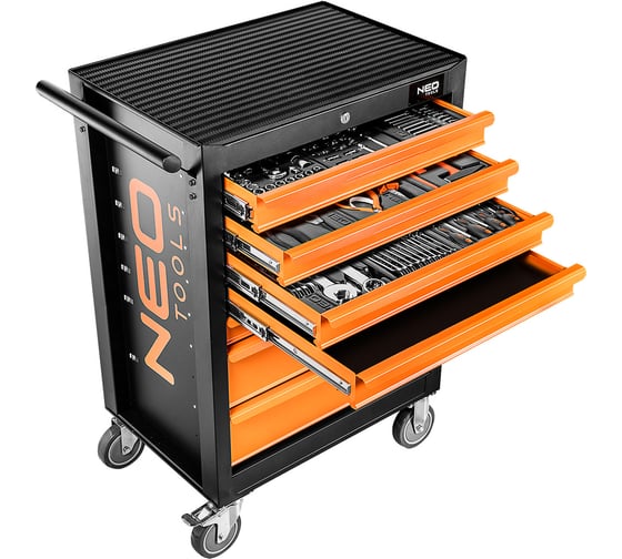 Изображение товара Шкаф для мастерской, 7 ящиков + 129 инструментов. NEO Tools 84-222-9