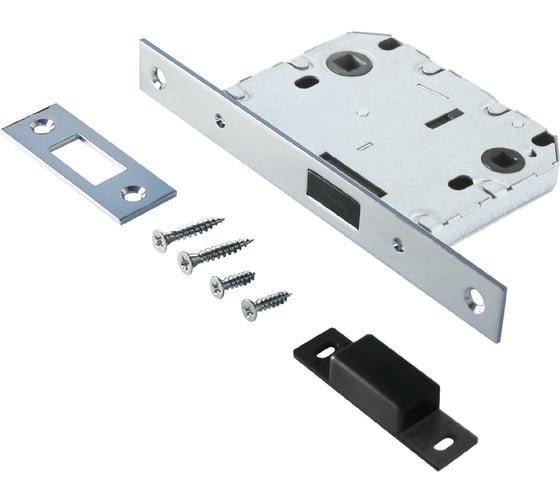 Изображение товара Защелка Аллюр (хром; магнитная; без ручек; с фиксатором) 11549