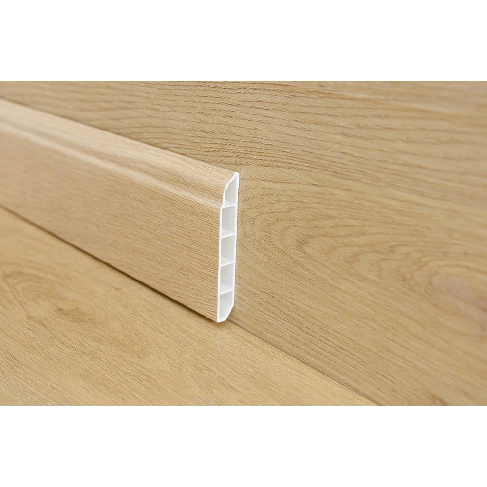 Изображение товара Плинтус Power Dekor 2400x80x12 дуб Гавана влагостойкий с кабель-каналом