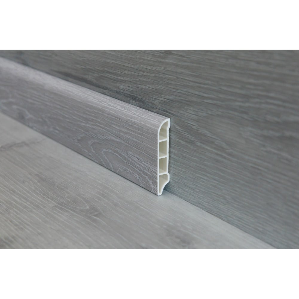 Изображение товара Плинтус Power Dekor 2400х60х12 Дуб Монблан с кабель-каналом