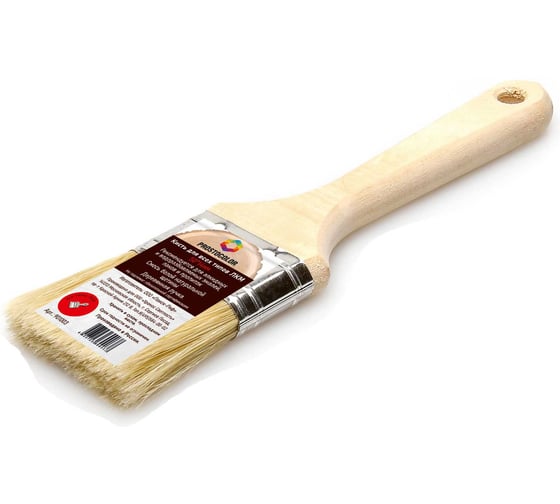 Изображение товара Кисть PROSTOCOLOR ПРОСТОКОЛОР (универсал) утолщенная, белая натуральная щетина, деревянная рукоятка, 70x14, 901004