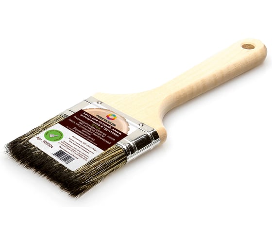 Изображение товара Кисть PROSTOCOLOR ПРОСТОКОЛОР (лазурь) утолщенная смесь щетины, деревянная рукоятка, 70x14, 902004