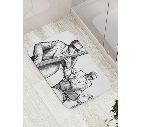 Изображение товара Коврик противоскользящий JoyArty "Джаз не помешает" для ванной, сауны, бассейна, bath_16681