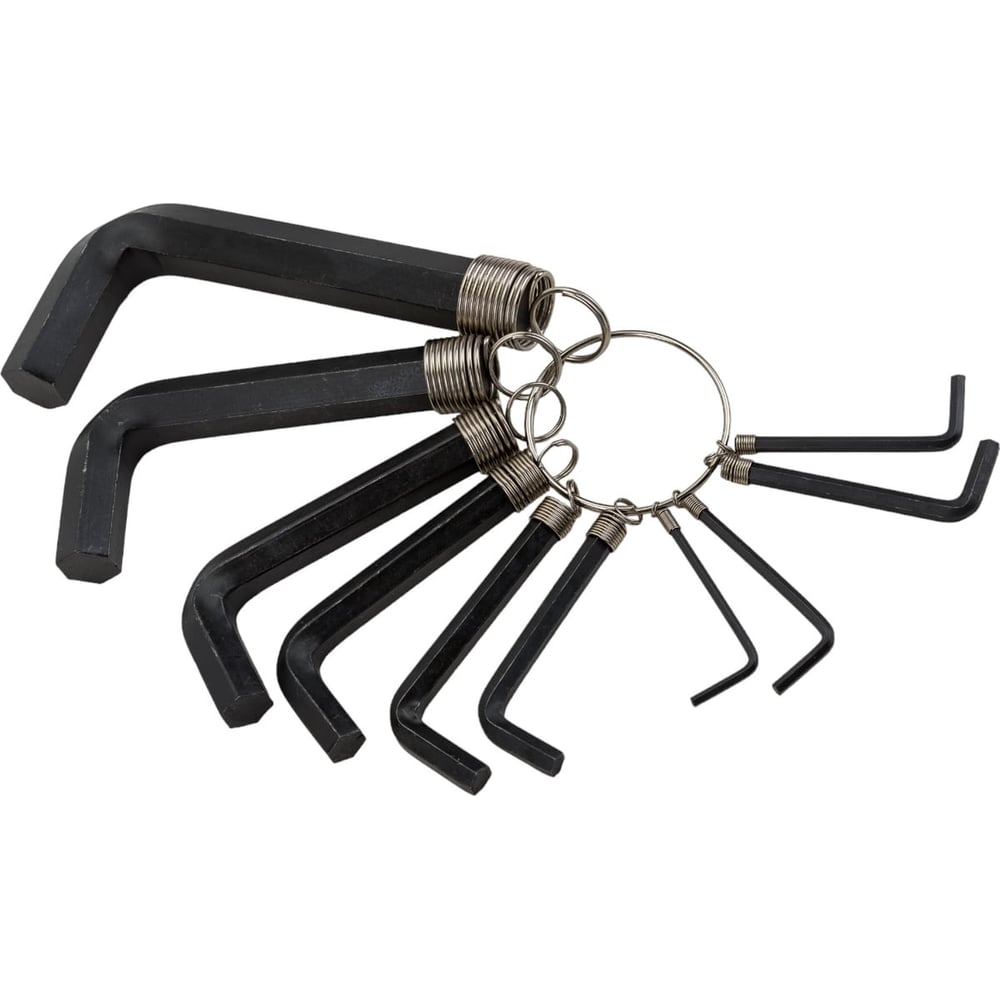 Изображение товара HEX Ключи Сварком 2,0-14 мм на кольце, CrV, набор 10 шт