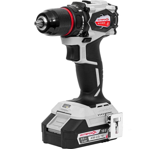 Изображение товара Бесщеточная аккумуляторный дрель-шуруповерт Интерскол ДА-13/18В 55 Li-ion АПИ (кейс, 2 аккум. 2,5Ач, ЗУ) 952.2.2.70
