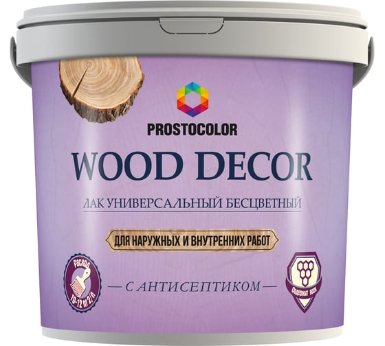 Изображение товара Лак PROSTOCOLOR ПРОСТОКОЛОР WOOD DÉCOR с воском (матовый) 9.0 л 00-00002470