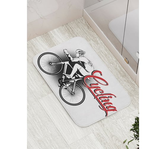 Изображение товара Коврик противоскользящий JoyArty "Езда на велосипеде" для ванной, сауны, бассейна, bath_17320