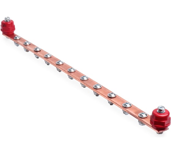 Изображение товара Шинка медная для заземления на изоляторах ONTEK 19, длина 485 мм CPBR2