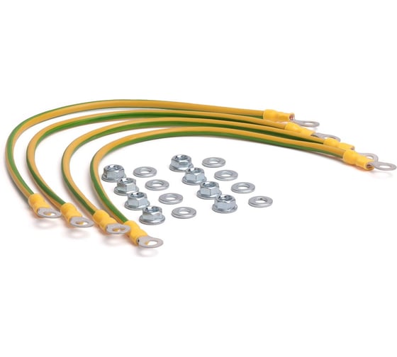 Изображение товара Набор кабелей заземления ONTEK набор: гайка, шайба - 8шт, проводник зазмеления 30см - 4шт GRD Kit