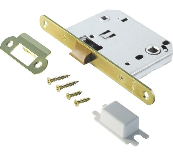 Изображение товара Защелка Аллюр (золото; пластик; овальная планка 18 мм; без ручек; с фиксатором) 11558