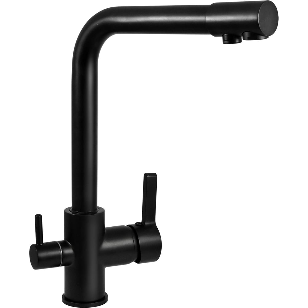 Изображение товара Латунный смеситель для мойки Eleanti ВАЛЬС черный матовый с каналом под фильтр воды