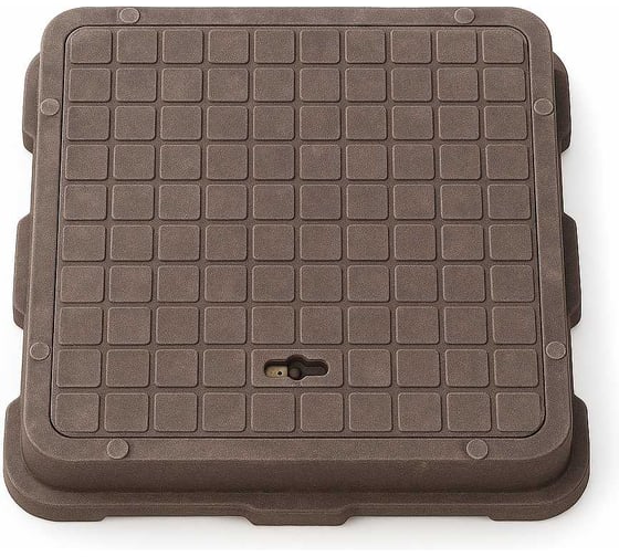 Изображение товара Люк садовый Millennium квадратный полимерно-песчаный 1т, коричневый — малый, прочный, морозостойкий УТ000011268