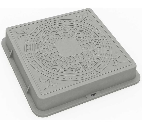 Изображение товара Люк садовый Millennium квадратный полимерно-песчаный 3т, серый — лёгкий, усиленный, долговечный УТ000042113